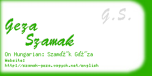 geza szamak business card